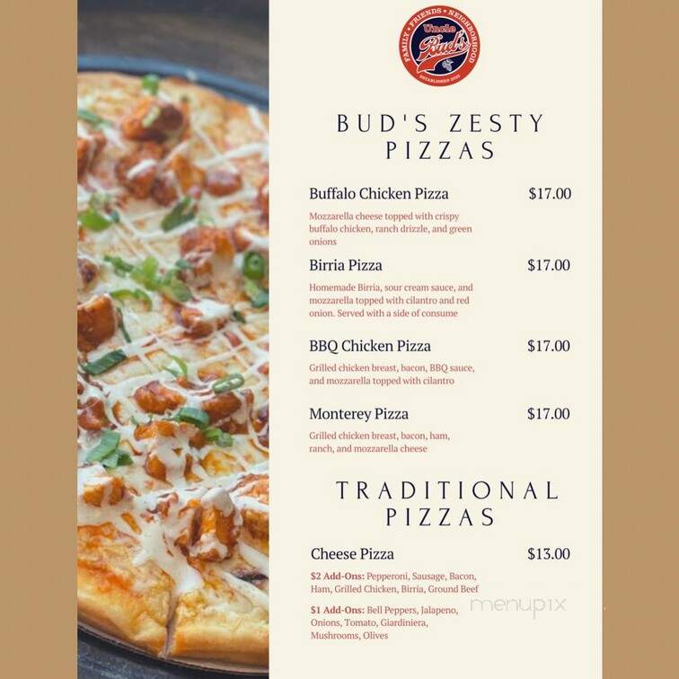 Uncle Bud's - Oak Lawn, IL menu_pic