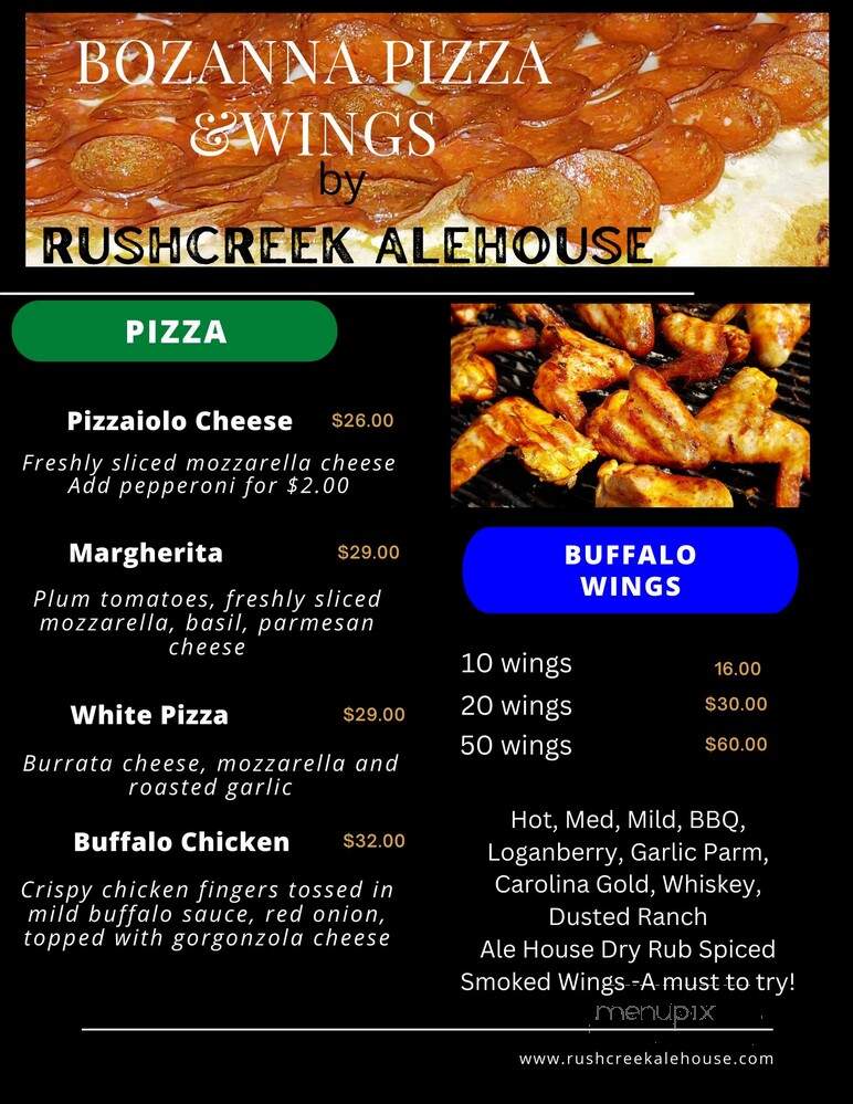 Rush Creek Ale House - Hamburg, NY menu_pic