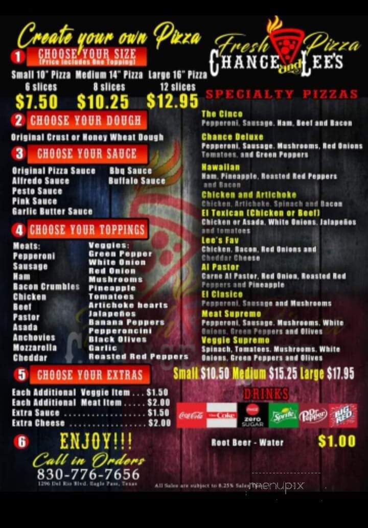 Chance and Lee's - Eagle Pass, TX menu_pic