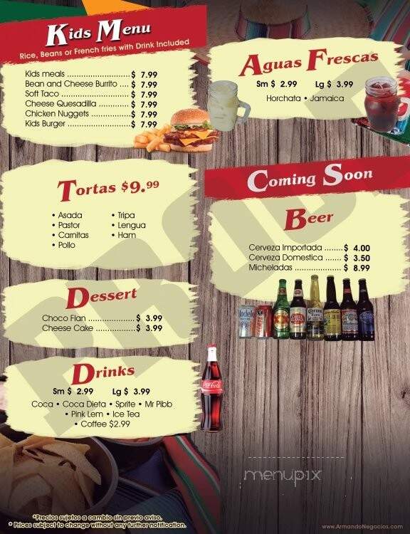 Mi Hacienda Durango - Hesperia, CA menu_pic