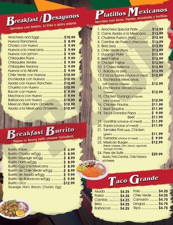 Mi Hacienda Durango - Hesperia, CA menu_pic