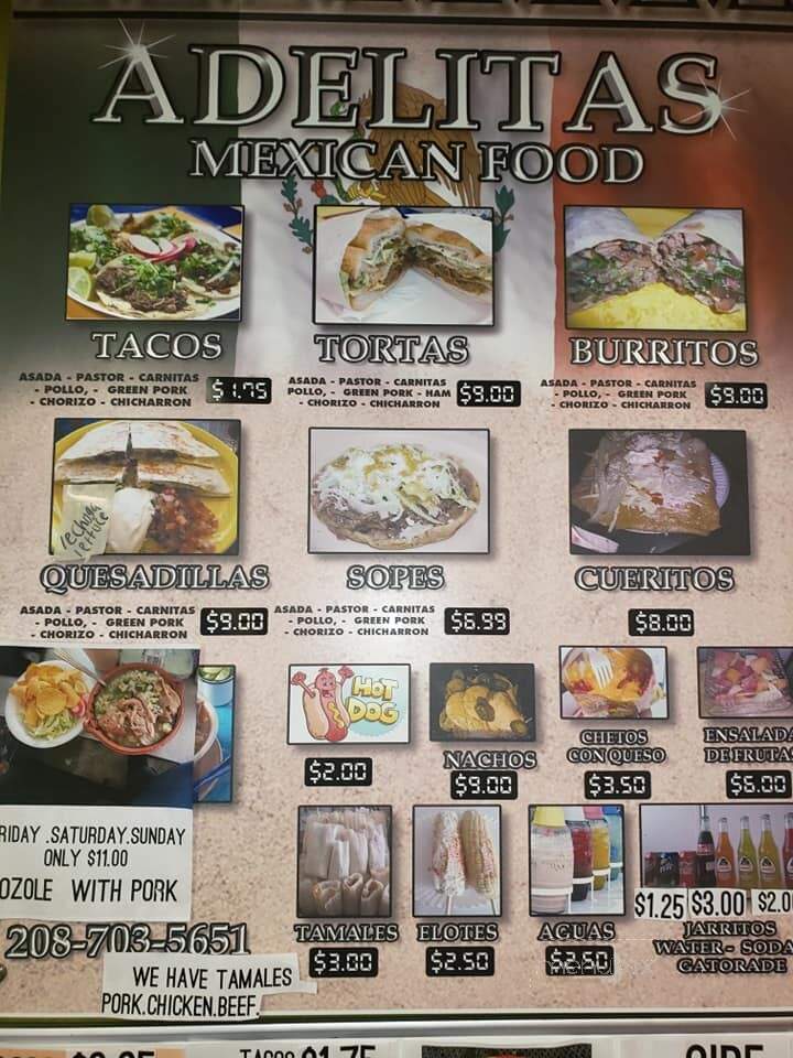 Adelitas Mexican Food - Boise, ID menu_pic