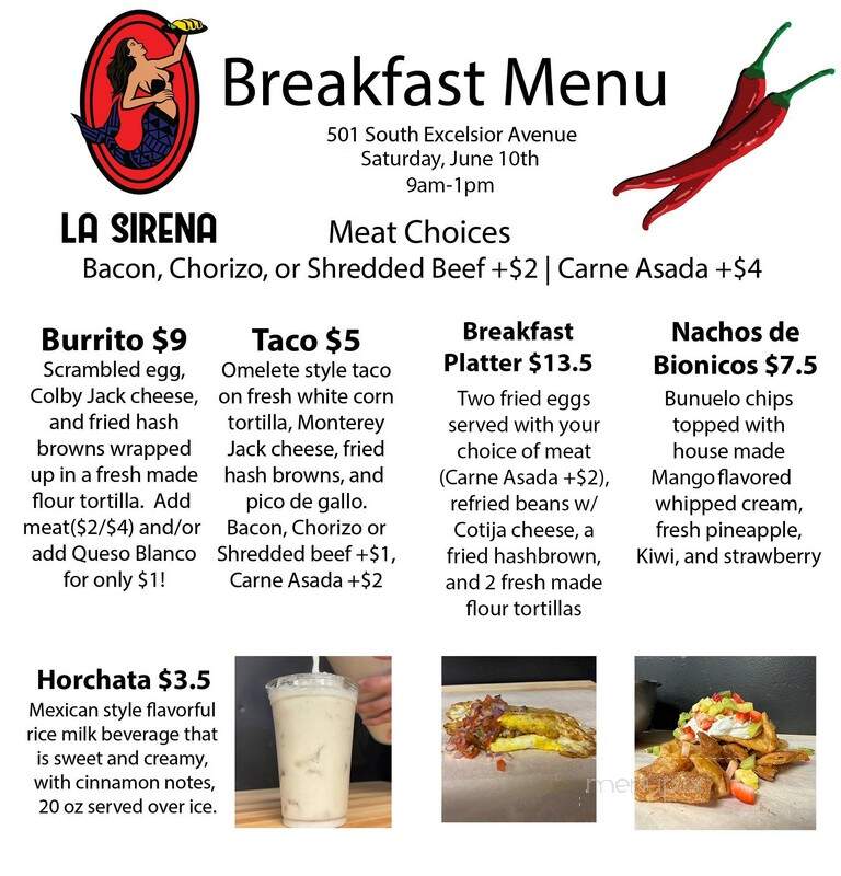 La Sirena Mexican Food - Butte, MT menu_pic