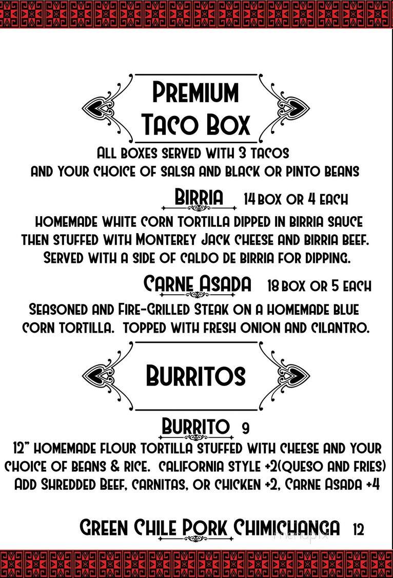 La Sirena Mexican Food - Butte, MT menu_pic