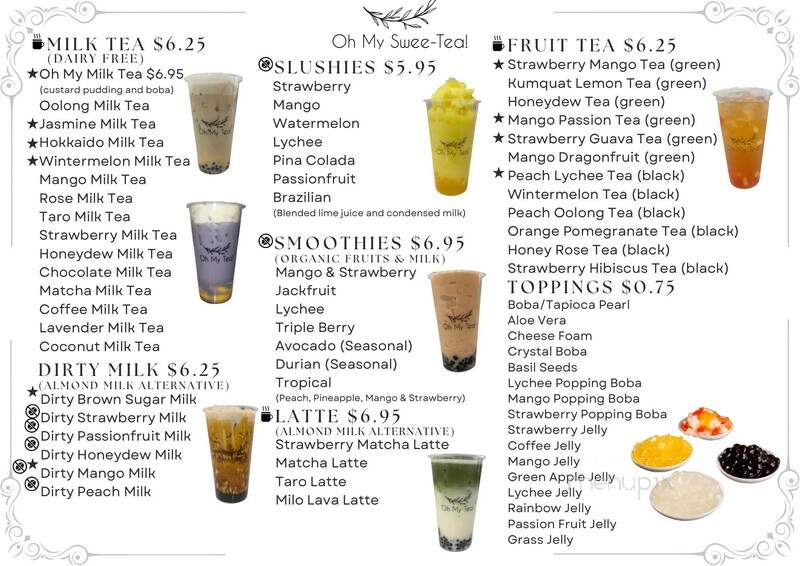 Oh My Swee-Tea - Brooklyn Park, MN menu_pic