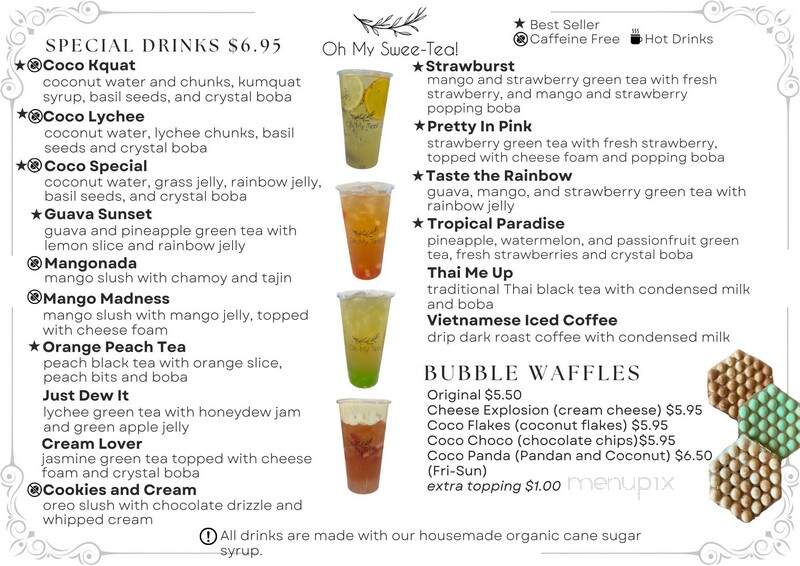 Oh My Swee-Tea - Brooklyn Park, MN menu_pic