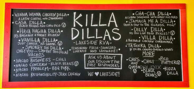 Killa Dillas - Richmond, VA menu_pic