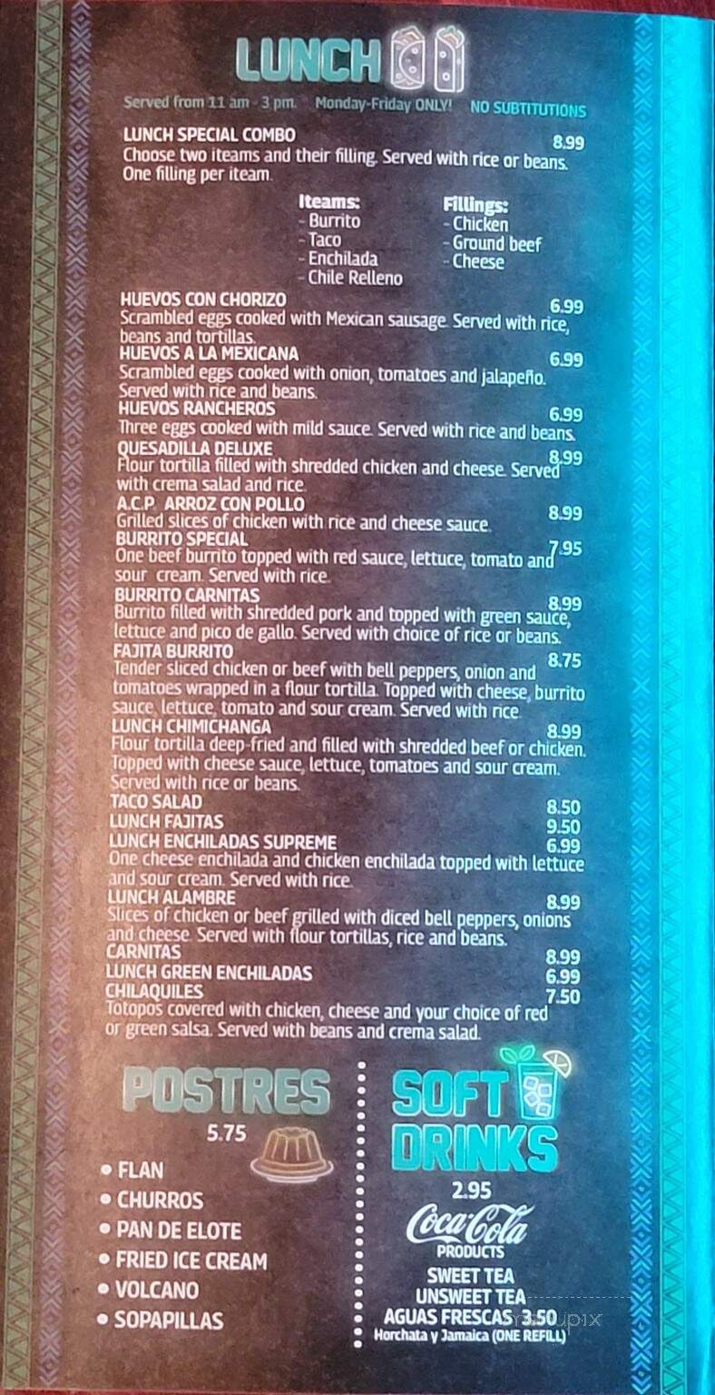 Que Bueno Bar & Grill - Irmo, SC menu_pic