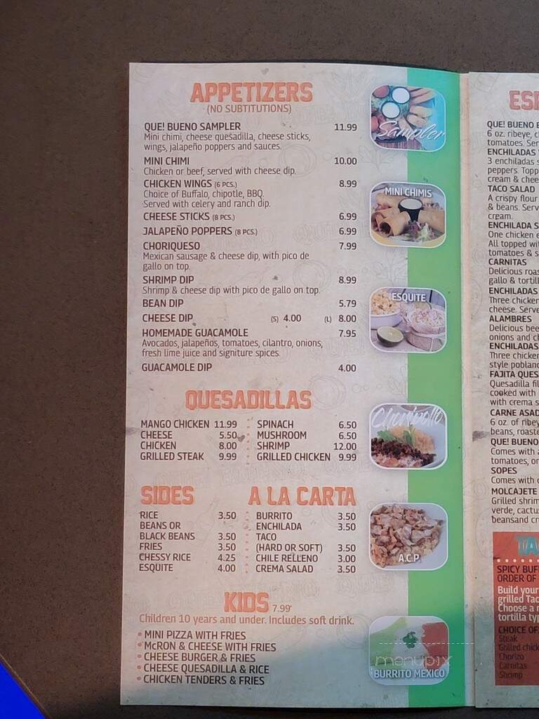 Que Bueno Bar & Grill - Irmo, SC menu_pic