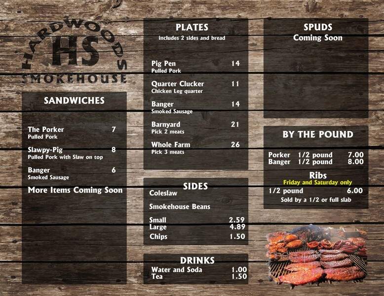 Hardwoods Smokehouse - Cookeville, TN menu_pic