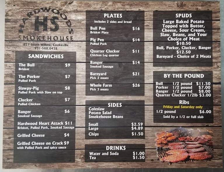 Hardwoods Smokehouse - Cookeville, TN menu_pic