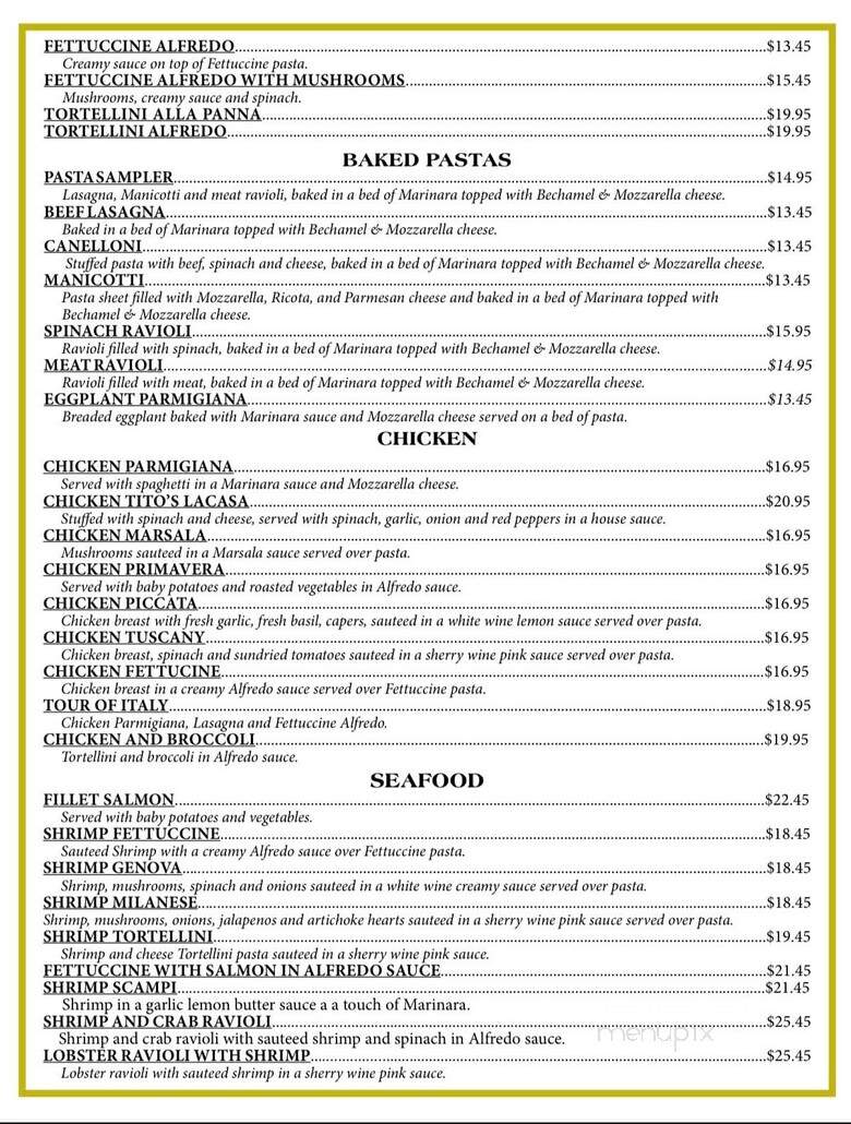 Tito's La Casa - Abbeville, LA menu_pic