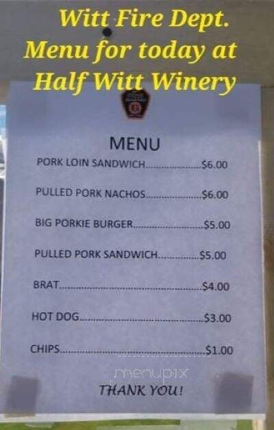 Half Witt Winery - Witt, IL menu_pic