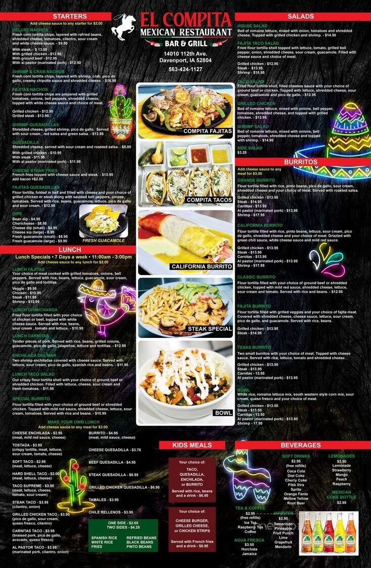 El Compita Mexican Bar&Grill in Kimberly - Davenport, IA menu_pic