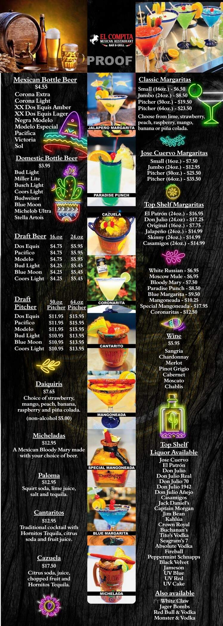 El Compita Mexican Bar&Grill in Kimberly - Davenport, IA menu_pic