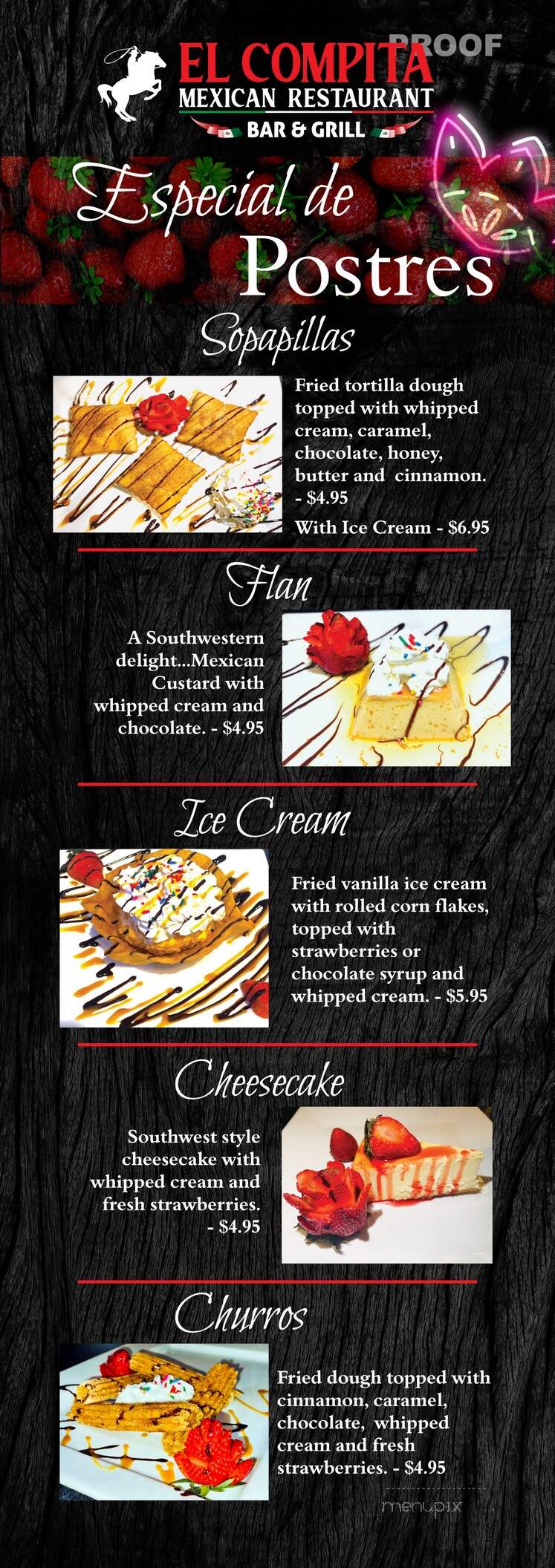 El Compita Mexican Bar&Grill in Kimberly - Davenport, IA menu_pic