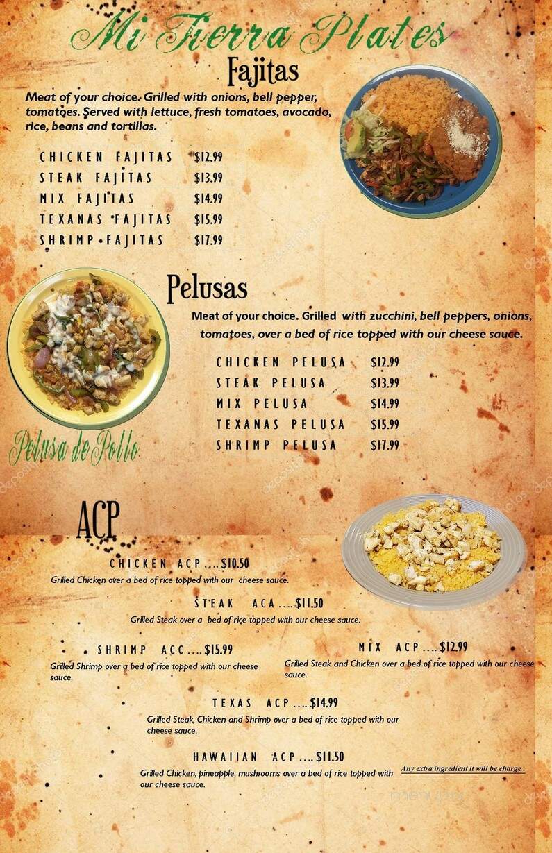Mi Tierra Mexican Cuisine - Boonville, NC menu_pic
