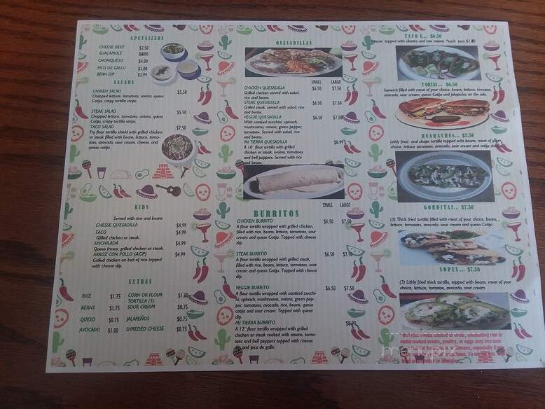 Mi Tierra Mexican Cuisine - Boonville, NC menu_pic