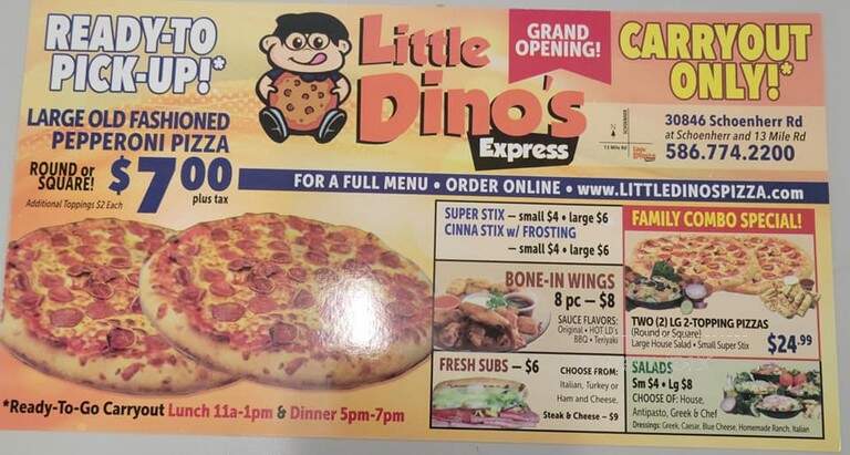 Little Dinos Pizza Express - Warren, MI menu_pic