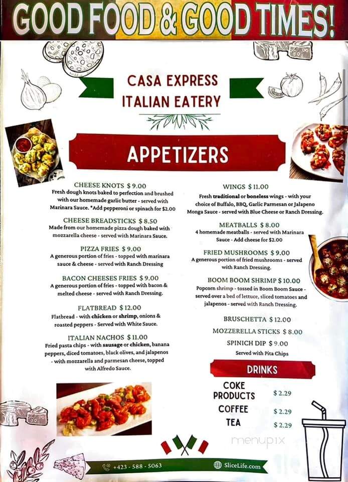 Casa Express - Greeneville, TN menu_pic