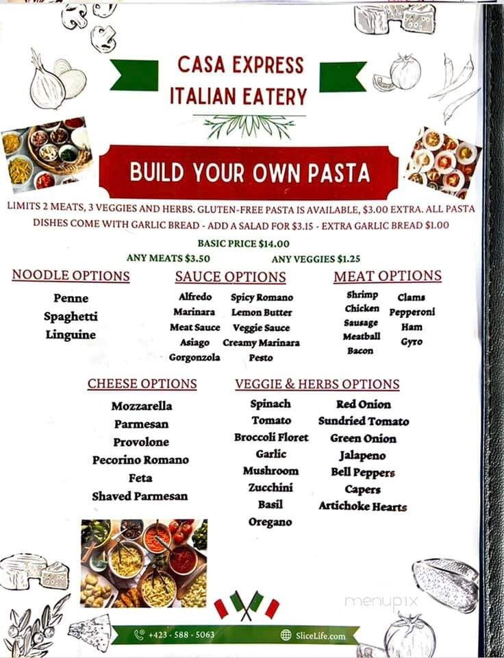 Casa Express - Greeneville, TN menu_pic