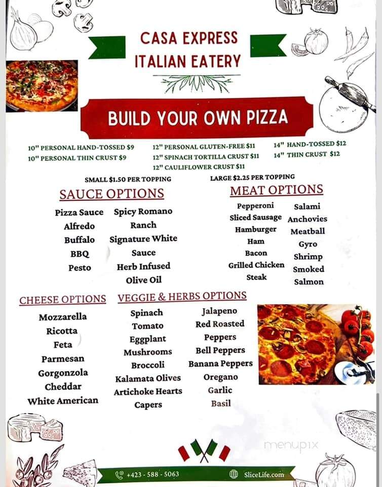 Casa Express - Greeneville, TN menu_pic