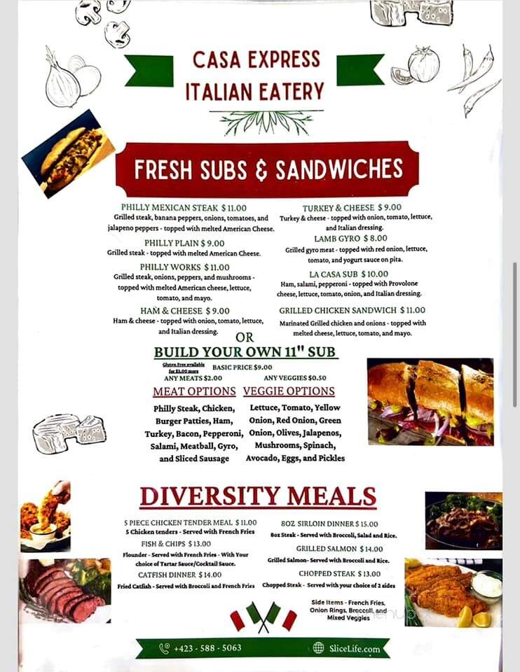 Casa Express - Greeneville, TN menu_pic