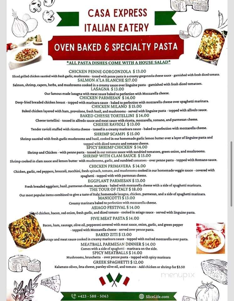 Casa Express - Greeneville, TN menu_pic