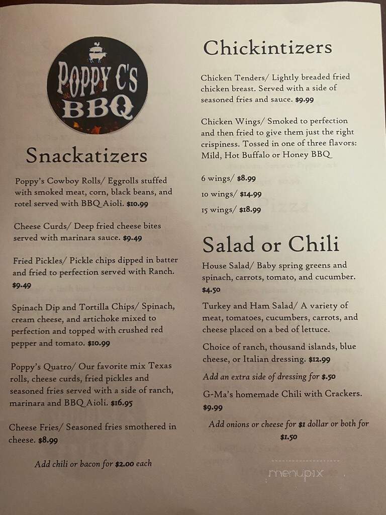 Poppy C's BBQ - Fort Walton Beach, FL menu_pic