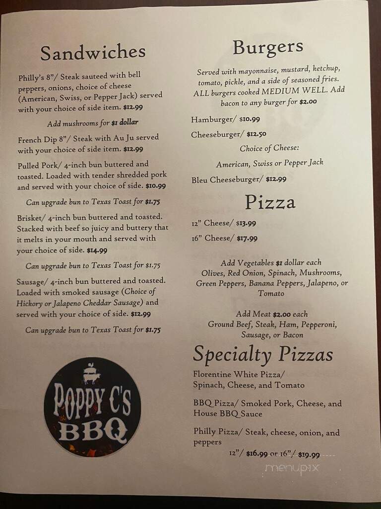 Poppy C's BBQ - Fort Walton Beach, FL menu_pic