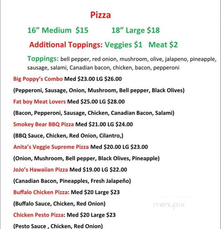 Finazzos PizzaBox - Forest Falls, CA menu_pic