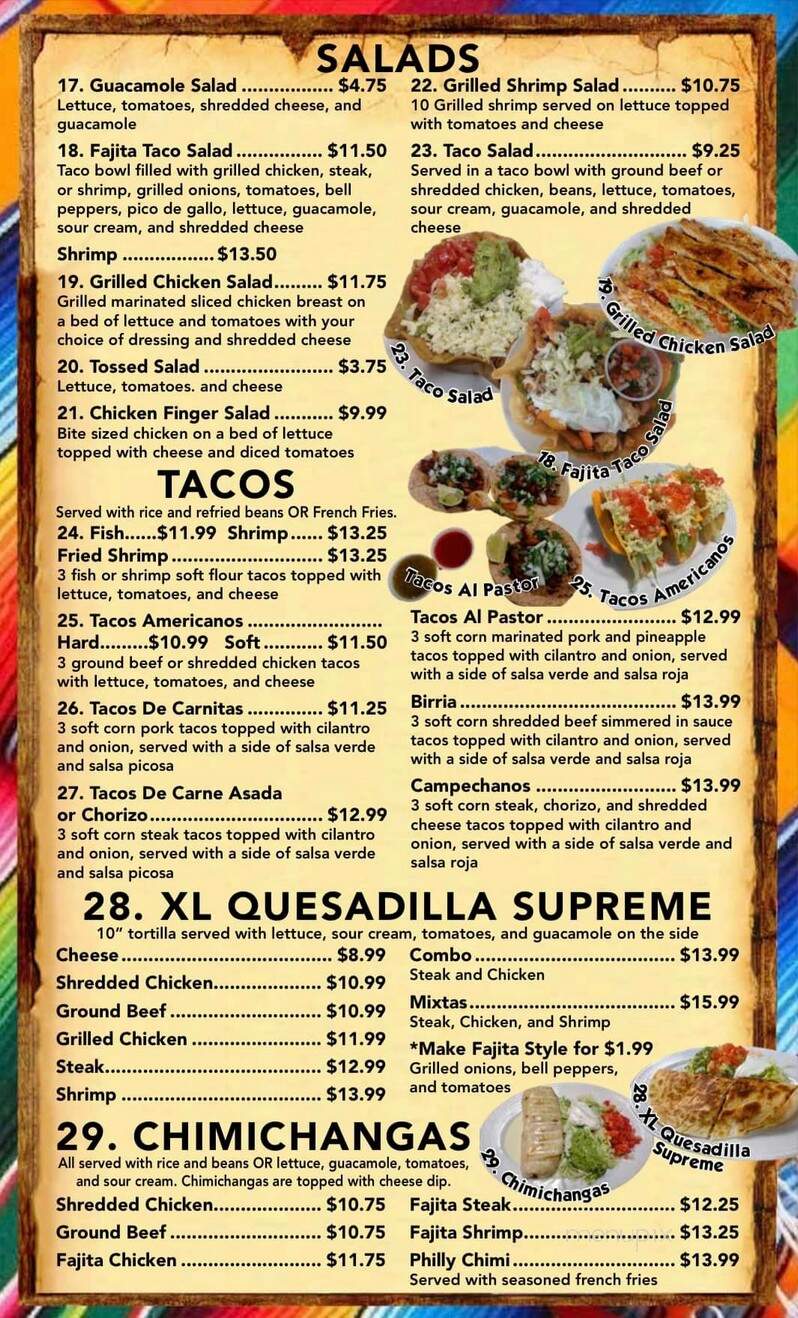 Trojan's Mexican Grill - Troy, AL menu_pic