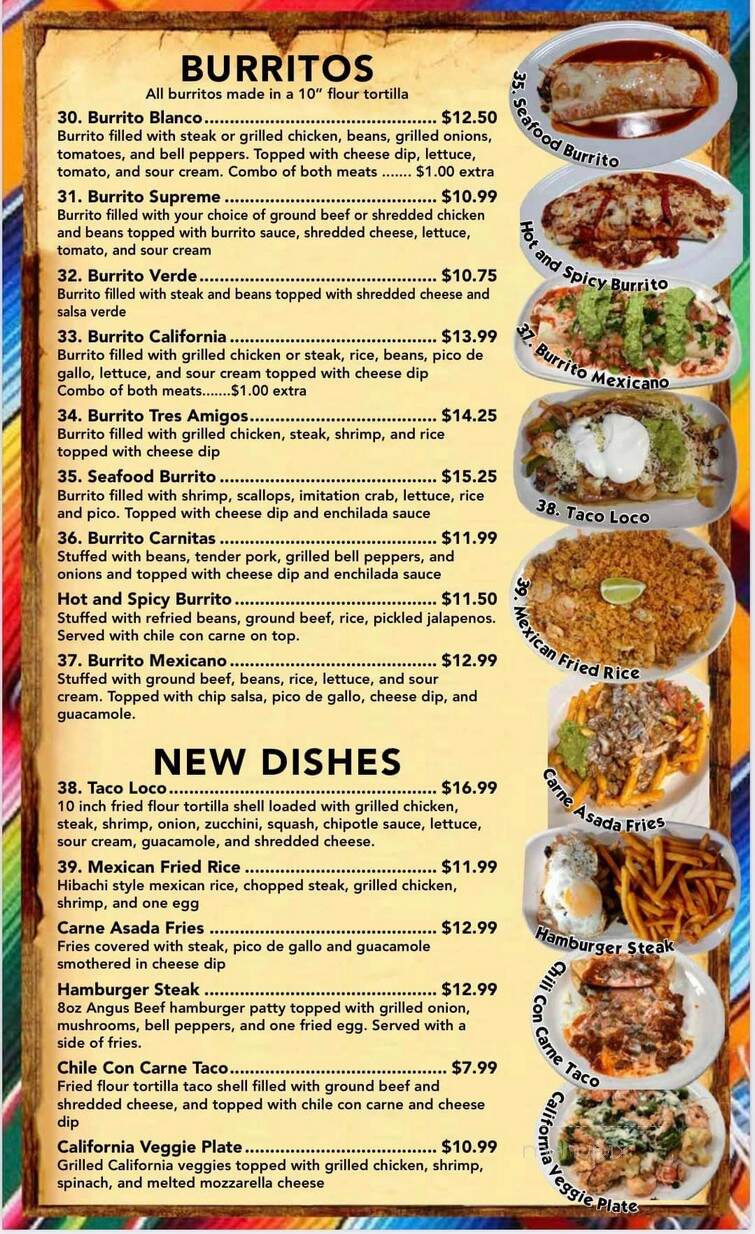 Trojan's Mexican Grill - Troy, AL menu_pic