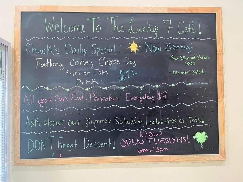 The Lucky 7 Cafe - Shelbyville, IN menu_pic