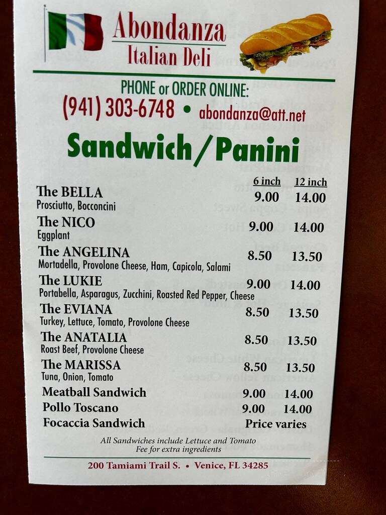 Abondanza Italian Deli - Venice, FL