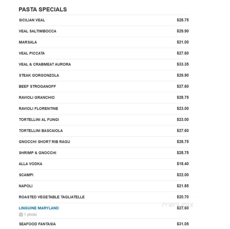 La MENSA Ristorante - Prospect Park, PA menu_pic