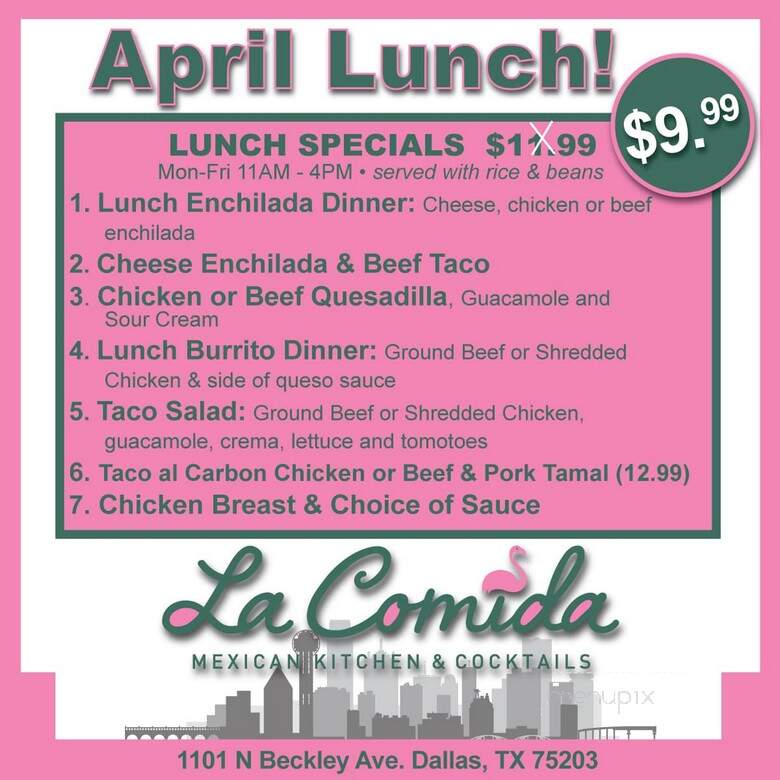 La Comida Mexican Kitchen and Cocktails - Dallas, TX menu_pic
