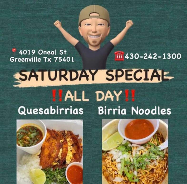 Taco'n Madre Primo - Greenville, TX menu_pic