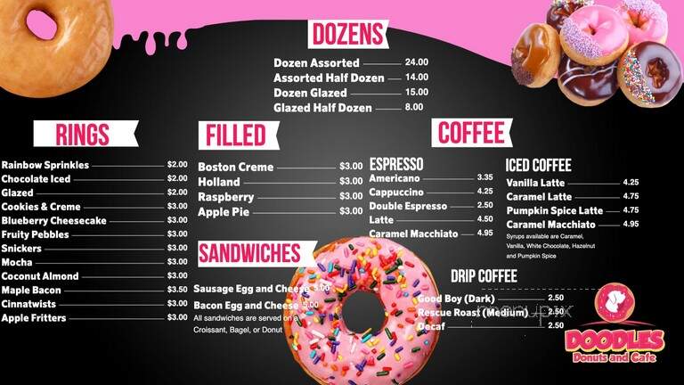 Doodles Donuts and Cafe - Hayes, VA menu_pic