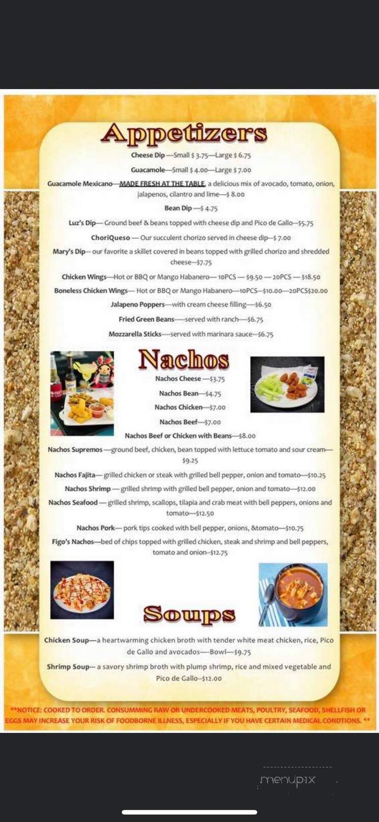 Figo's Mexican Barn - Bourbon, MO menu_pic