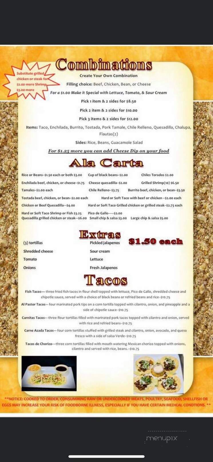 Figo's Mexican Barn - Bourbon, MO menu_pic