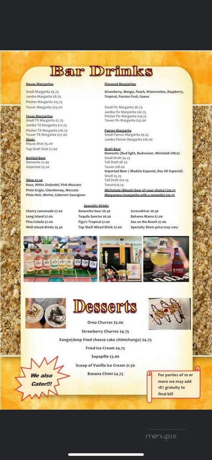 Figo's Mexican Barn - Bourbon, MO menu_pic