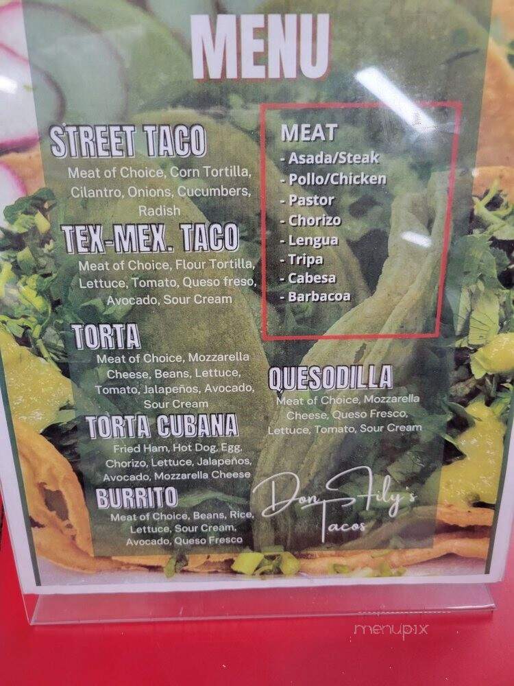 Don Fily's Tacos - Demorest, GA menu_pic