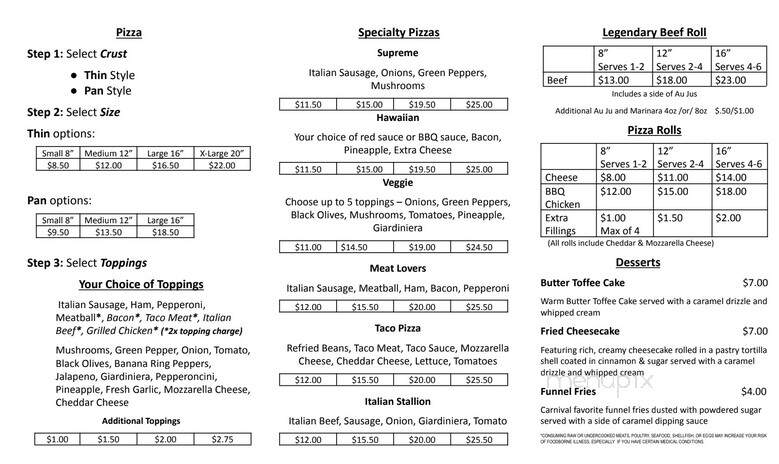 Roc City Bar and Grill - Rockdale, IL menu_pic
