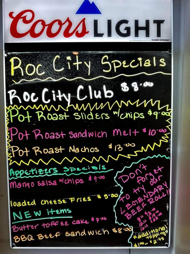 Roc City Bar and Grill - Rockdale, IL menu_pic