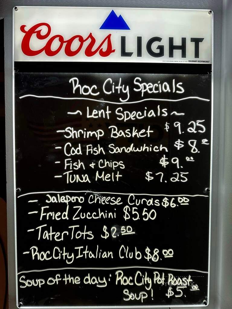 Roc City Bar and Grill - Rockdale, IL menu_pic