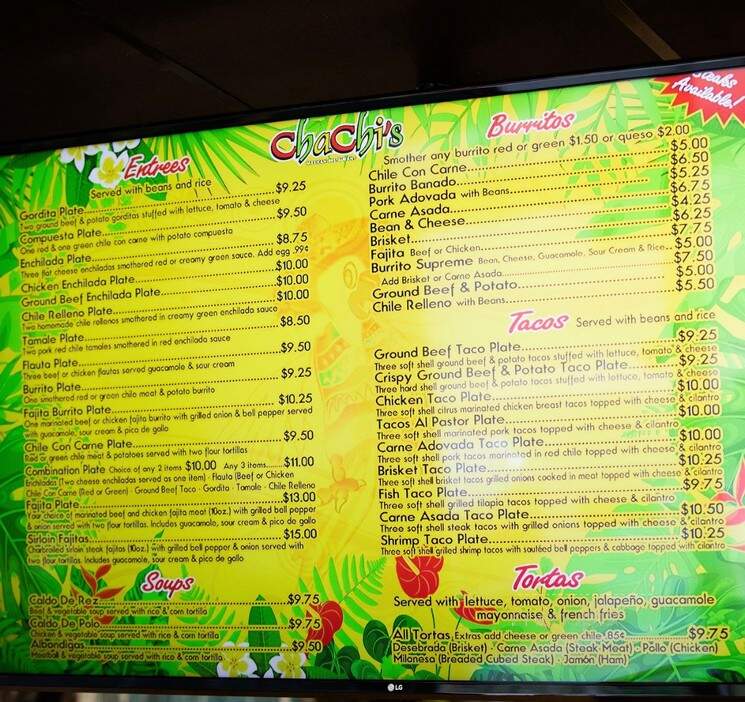 Chachi's Express - Las Cruces, NM menu_pic