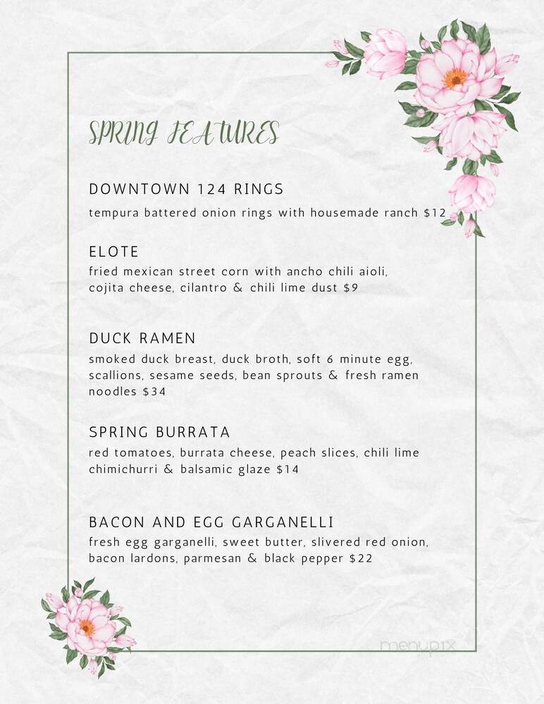 Downtown 124 - Warren, OH menu_pic