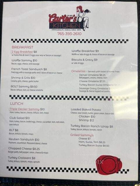 Carter's Kitchen - Anderson, IN menu_pic