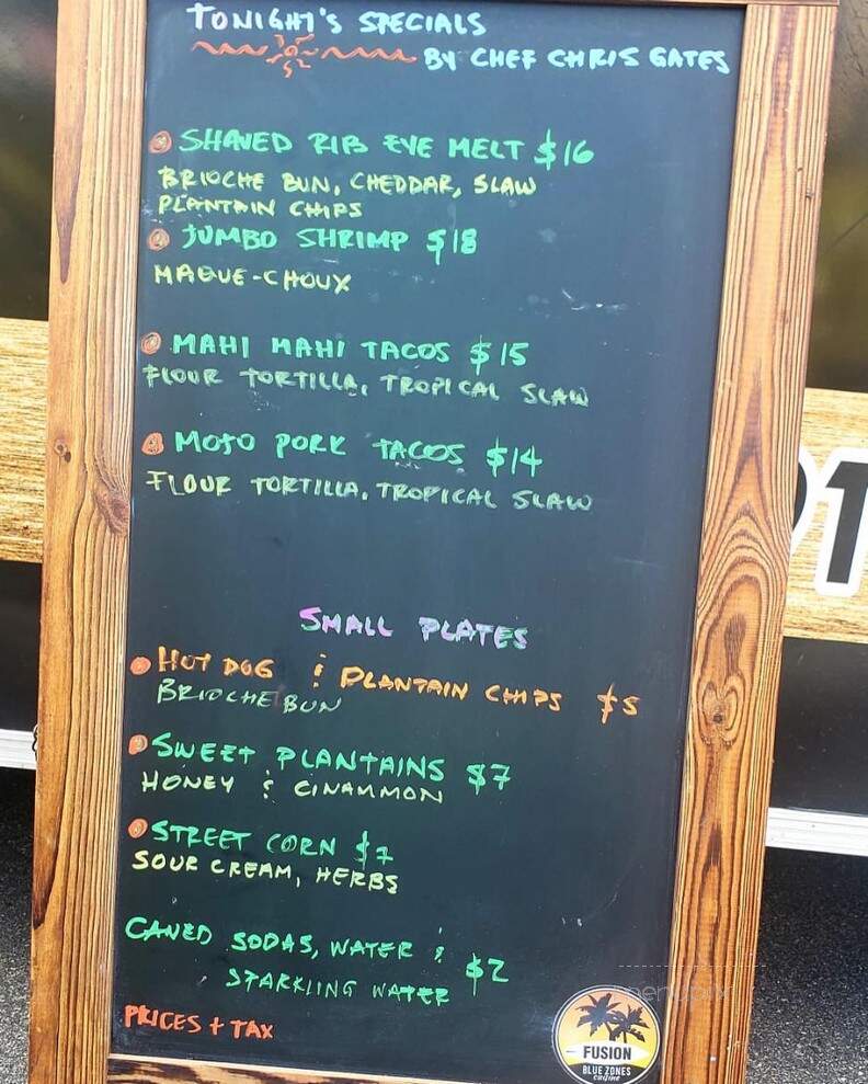 Fusion Blue Zones Cuisine - Holly Ridge, NC menu_pic